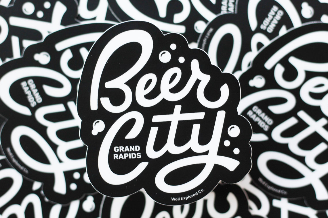 Beer City Grand Rapids Michigan Vinyl Sticker