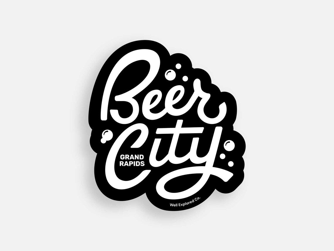 Beer City Grand Rapids Michigan Vinyl Sticker