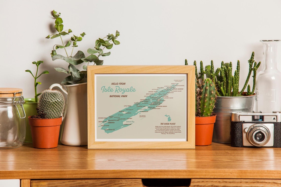 Isle Royale National Park Postcard Map 5x7