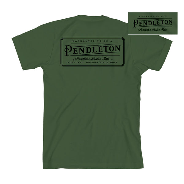 Pendleton Vintage Logo Tee in Military Green From Everywearonline.com