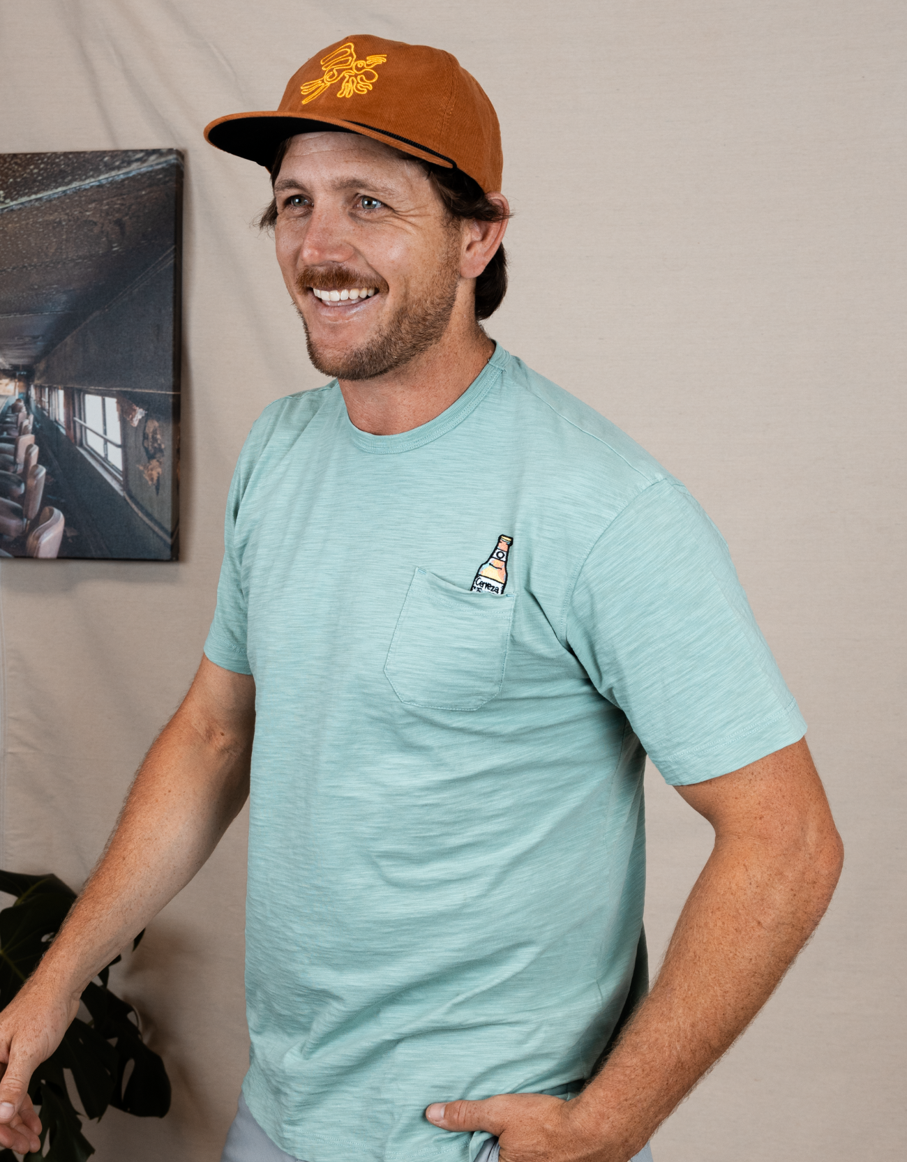 "Cerveza For My Face" Pima Pocket Tee