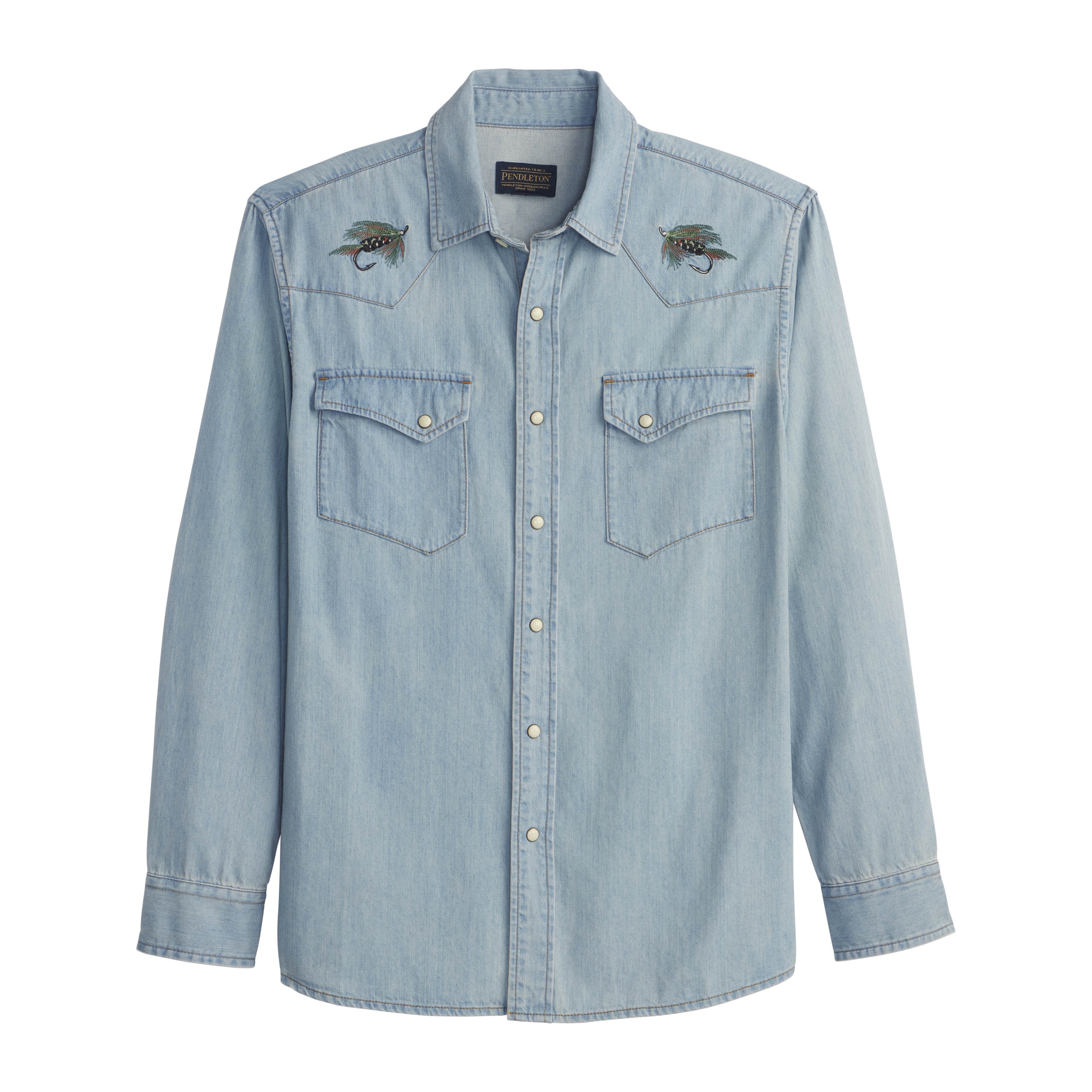 Gambler Light Denim Shirt - Salmon
