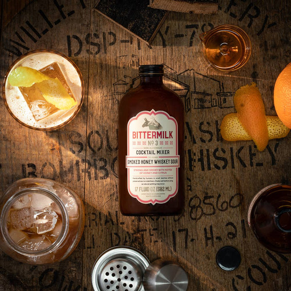 Bittermilk No.3 Smoked Honey Whiskey Sour Cocktail Mixer - 17 fl oz bottle